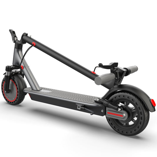 Jwiozok Electric Scooter for Adults & Teens - 350W Motor 19mph/15mi Range, 8.5" Solid Tires, Dual Brake/Dual Shock/Dual Suspension, Foldable Commuter Scooter for Urban Travel