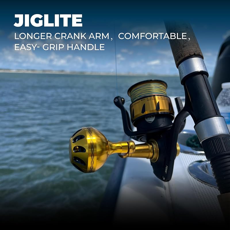 Power Handle Upgrade for Penn Spinfisher V/VI & Slammer III/IV Reels – 65mm Crank, Gold (Variation: Gold+For Slammer/Spinfisher 2500-4500 Thread)