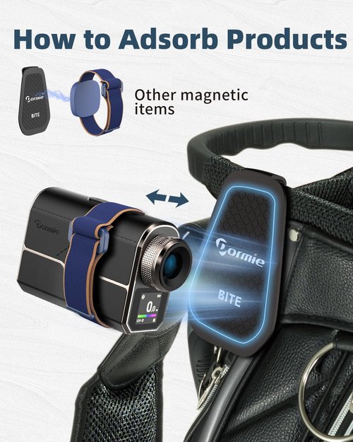 Dormie Golf Rangefinder Metal Landing Pad, Bite Clip for Magnetic Towel, Accessories - Easy to Install on Bag or Belt