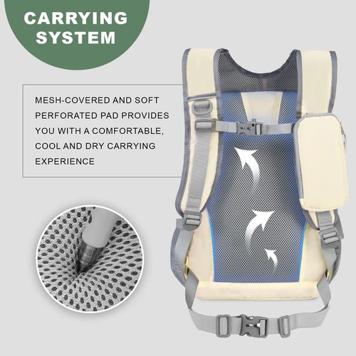 CEATHYRA Small Hiking Backpack, 20L Lightweight Travel Backpack with Phone Pocket, Hiking Daypack for Women Men (Beige)