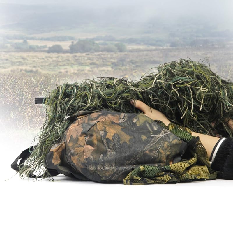 Woodland Ghillie Rifle Cover Wrap with Elastic Strap 4ft (120cm) - GUGULUZA