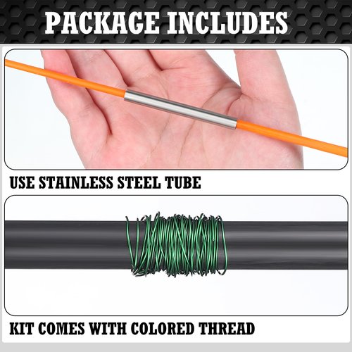 Threlaco 15 Pcs Fishing Rod Repair Kit Includes 3 Pcs Rod Wrapping and Winding Machine Set 2 Thread 1 Tape 5 Brush 1 Scissor 1 Sand Paper Fishing Rod Building Winding Tool