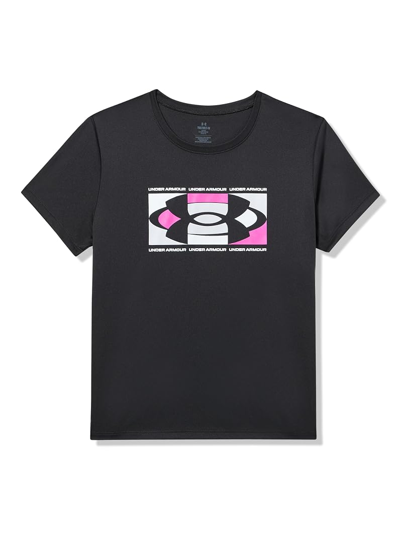 Under Armour Kids Tech Big Logo Short Sleeve T-Shirt (001) Black/White-Medium