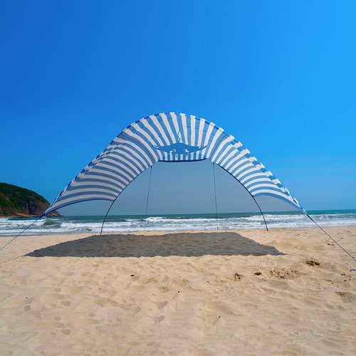 ALYCASO Beach Wind Shade Canopy, Shade Sun Shelter Tent for Beach, Backyard, Grassland, Park, Light Weight, Easy Set Up, 150 Sq. Ft. of Shade for 3-6 People, Regatta Manta Rays