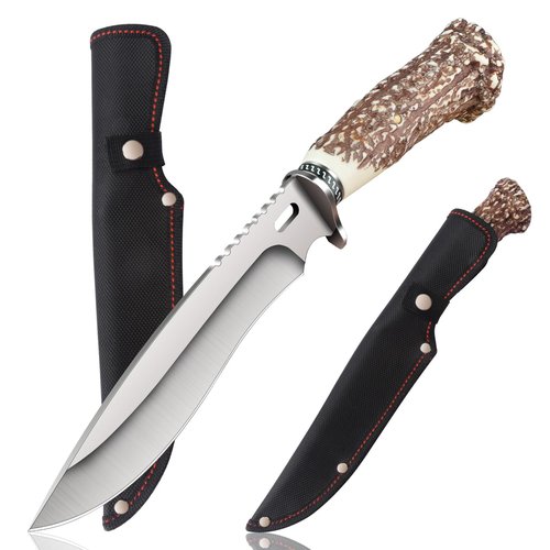 Xiaotianlai Hunting Knife with Sheath,11''Camping Fixed Blade Knives for,Outdoor Bushcraft Knife with Handle for Hunting,Fishing and Survival,Cool Knives Gifts for Men