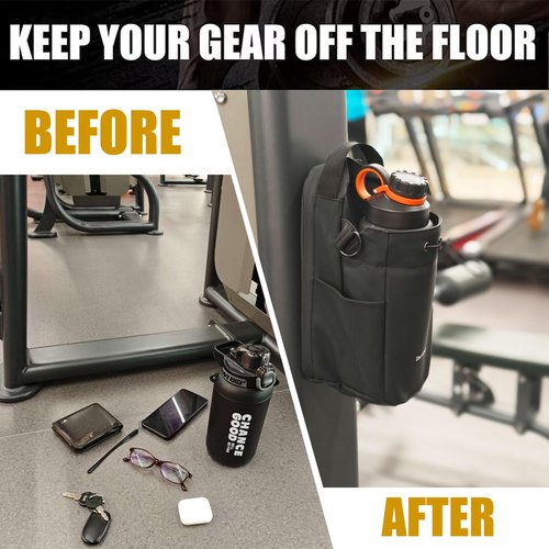Magnetic Gym Bag For Men and Women Sling Sport Bag Travel Work with Water Bottle Holder, Phone Pockets Powerful Magnet Silky-Skin Fabric
