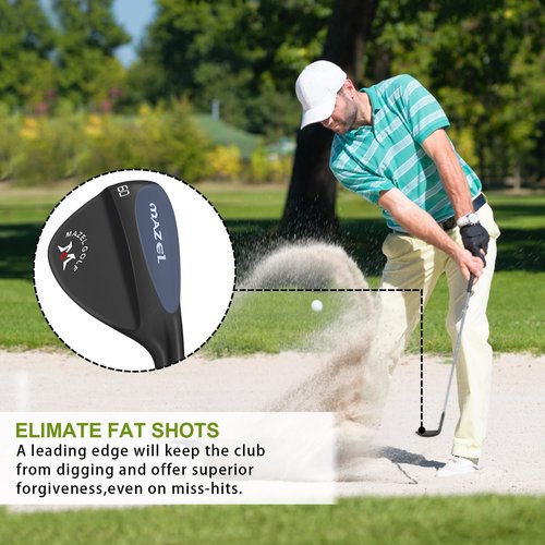MAZEL Forged Golf Wedges for Men & Women - Golf Gap Wedge, Sand Wedge,Lob Wedge,Escape Bunkers and Quickly Cuts Strokes Around The Green,High Loft Golf Club Wedge (Black 60 Degree Wedge)