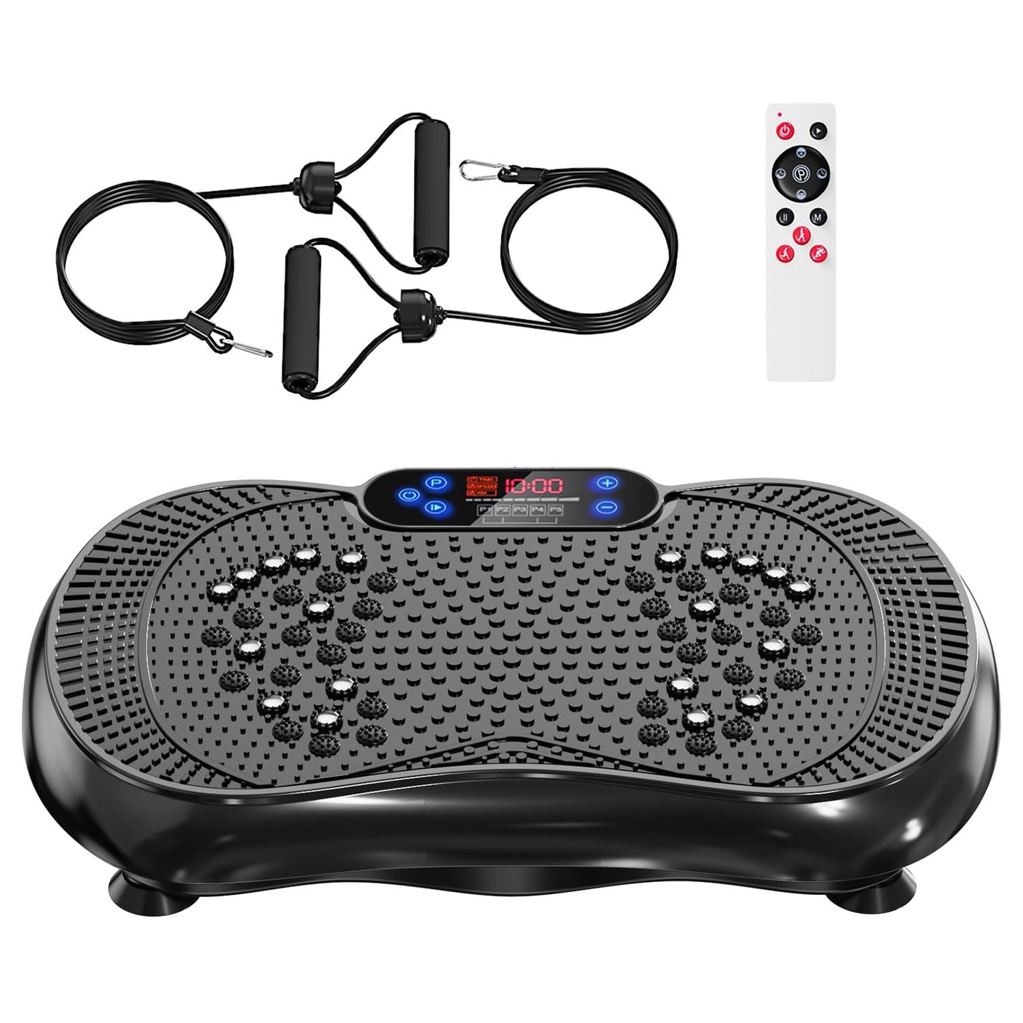 Vibration Plate Exercise Machine, Lymphatic Drainage Machine for Weight Loss, 100-Speed Platform with Remote & Bands, Quiet Full Body Vibrating Plate 500 Lbs Capacity Fitness Platform(Black)
