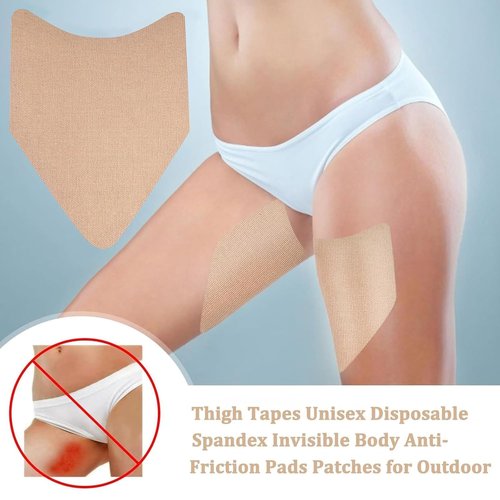 Thigh Inner Anti Chafing Stickers, 20 Pcs Disposable Self Adhesive Thighs Tape Patch Elastic Breathable Thigh Lift Skin Tape, Leg Rubbing Pad Ultra-Thin Thighs Anti Friction Pads for Body Leg Calf
