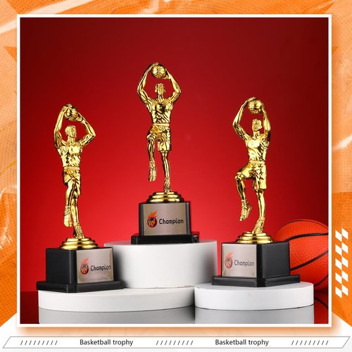 Silipull 12 Pack Basketball Trophy Award Kits 6.7 Inch Sports Award Medals with Stickers Sports Contest Trophies Bulk Plaques Team Prize Gift Trophies for Competition