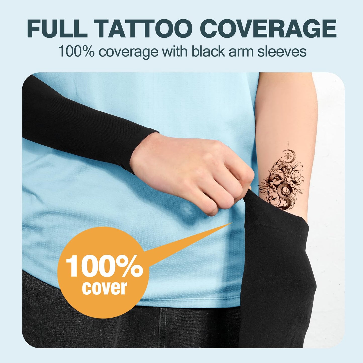 Rescoto 4 Pairs UV Protection Cooling Arm Sleeves Compression Sun Sleeves for Men Women Youth, Tattoo Cover Up, UPF 50