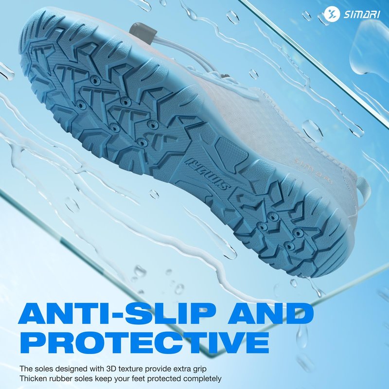 SIMARI Water Shoes for Women Men - Barefoot Quick-Dry Aqua Socks | Lightweight Swim Shoes for Surfing, Swimming, Beach Sports, Kayaking, Diving | Non-Slip Design