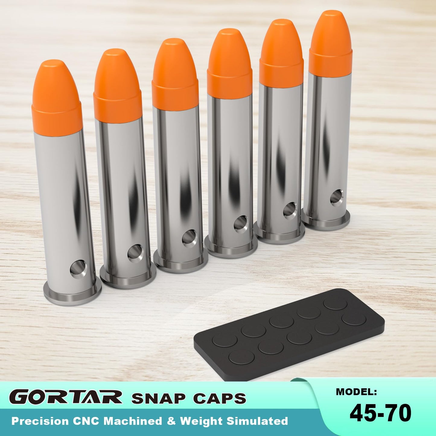 GORTAR 45-70 Govt Snap Caps Training Dummy Rounds Practice Safe Loading Firing Close to Real Weight, – 6 Pcs