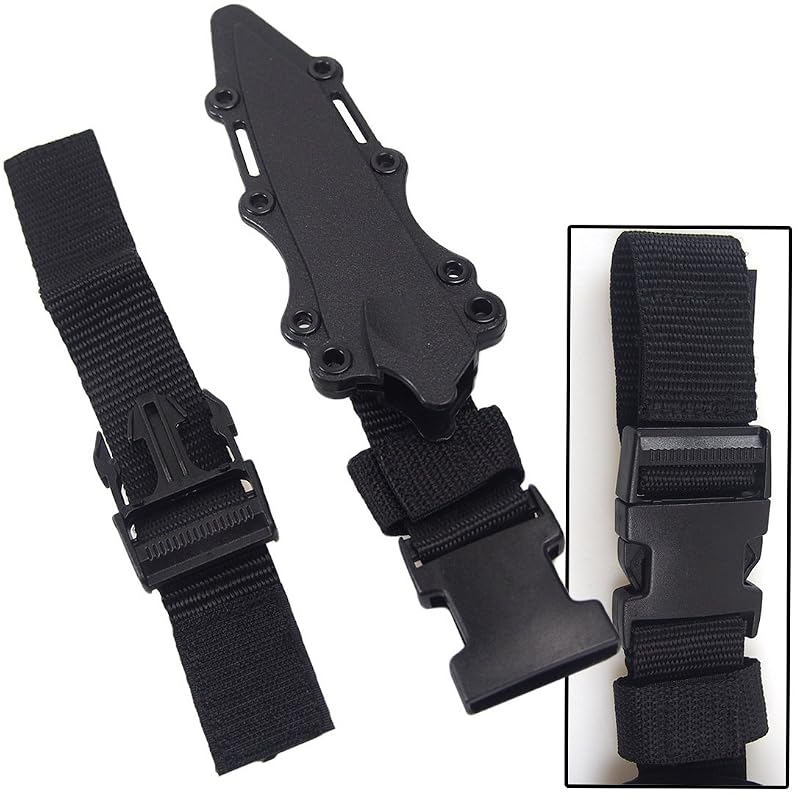 Tactical Rubber Trainer Knife Combat Bayonet with Scabbard/Sheath - 11.8in Black (Variation: 1pcs Rambo-Black)