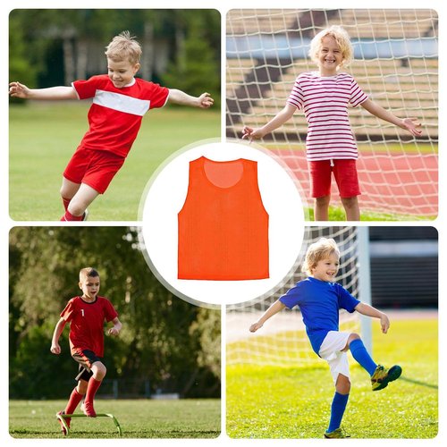 Football Bibs for Adult Kids, Lightweight Mesh Sports Vest, Breathable Team Practice Vests, Sleeveless Training Bibs for Soccer Basketball Baseball Volleyball