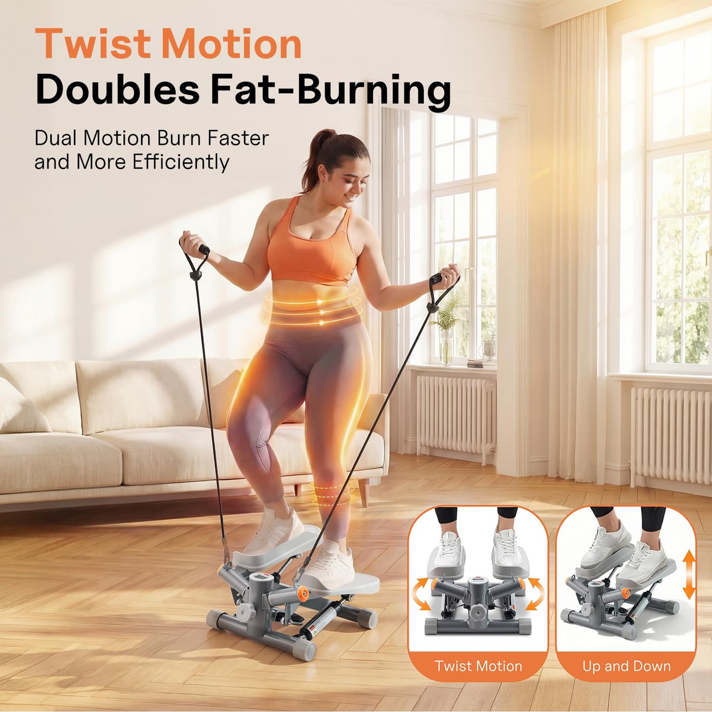 YYJO Twist Mini Stepper with Resistance Bands