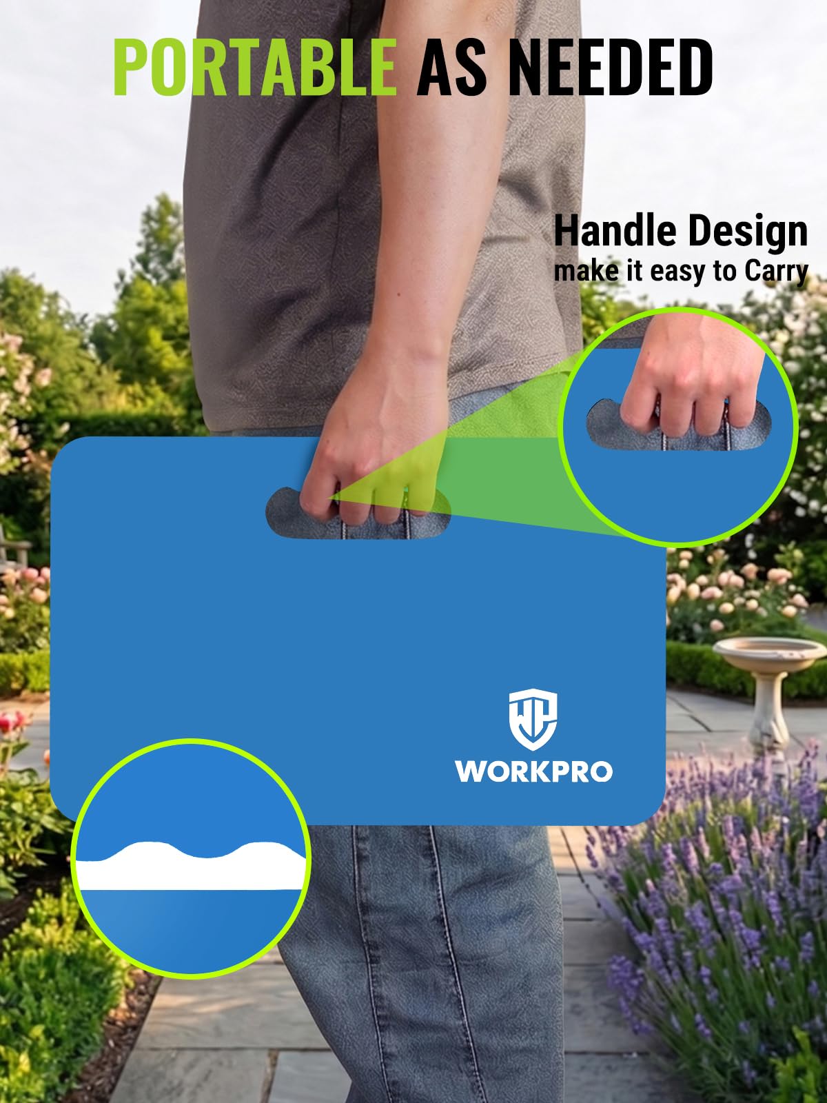 WORKPRO Extra Thick Kneeling Pad, 2-Pack, 17.5 x 11 x 1.5 in, Blue