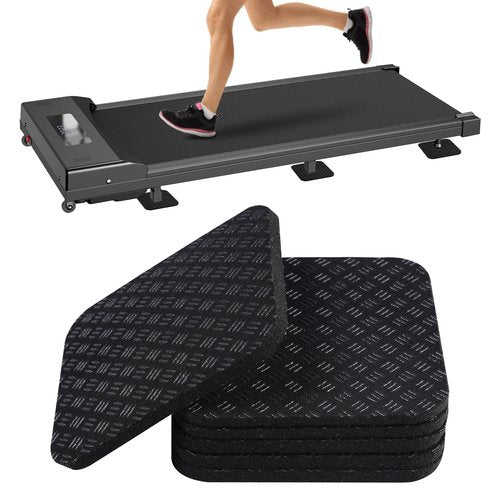 6 Pcs Walking Pad Mat, Treadmill Mat Pads, 4" x 4" x 0.2" Double-Sided Non-Slip Exercise Equipment Mat, High Density Silicone Anti Vibration Pad for Protect Floors, Noise Reduction