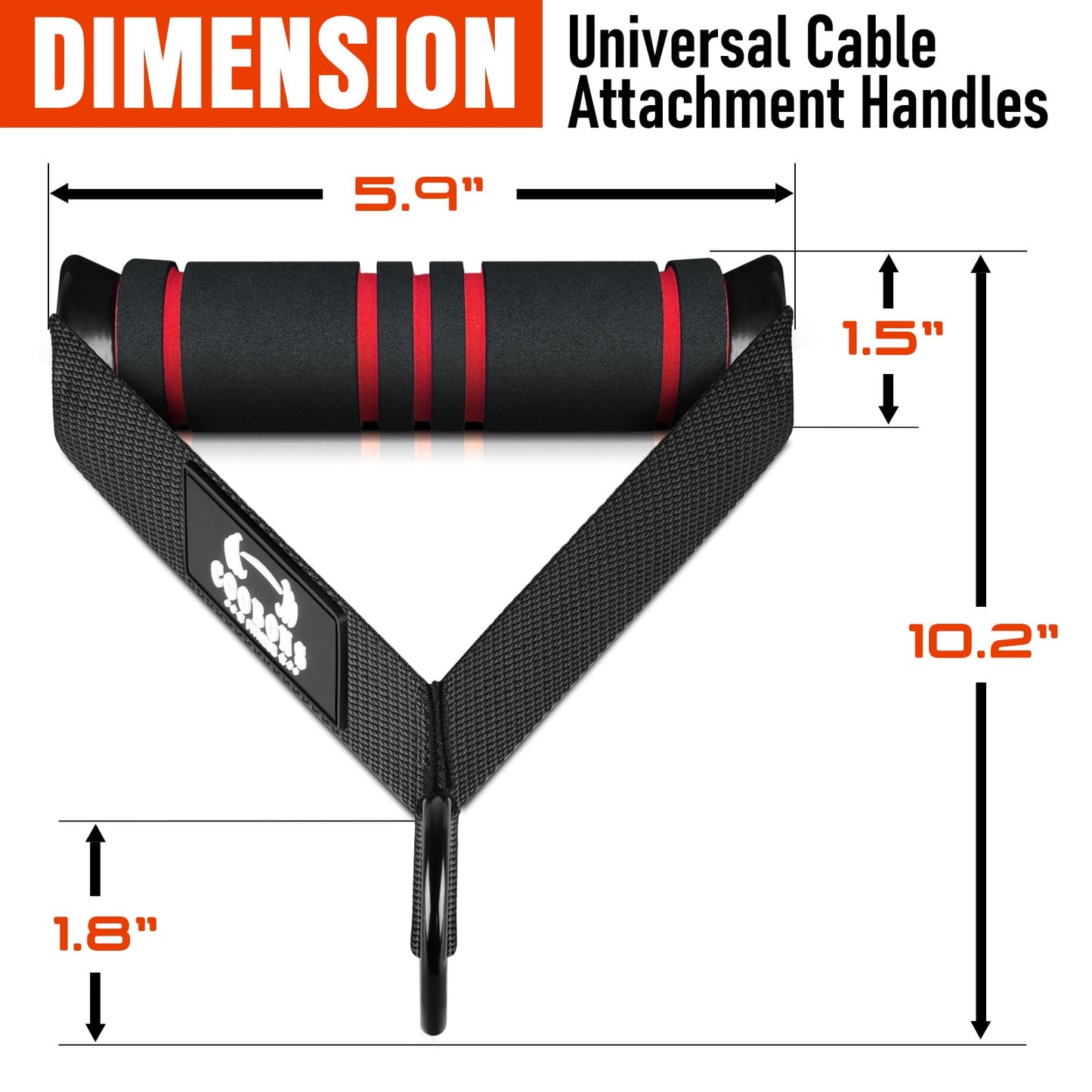 Heavy Duty Exercise Handles, Gym Cable Handles for Cable Machine Attachments, D Handle Cable Attachments, Handles for Resistance Bands, Workout Accessories, Fitness Equipment for Home Gym