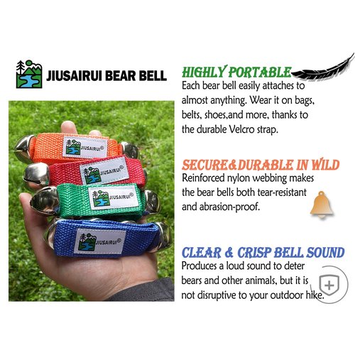 Outdoor Bear Bells for Hiking Safety: Bear Horn to Scare Bears Deterrent Devices for Dogs Biking Fishing Camping Climbing(Red)
