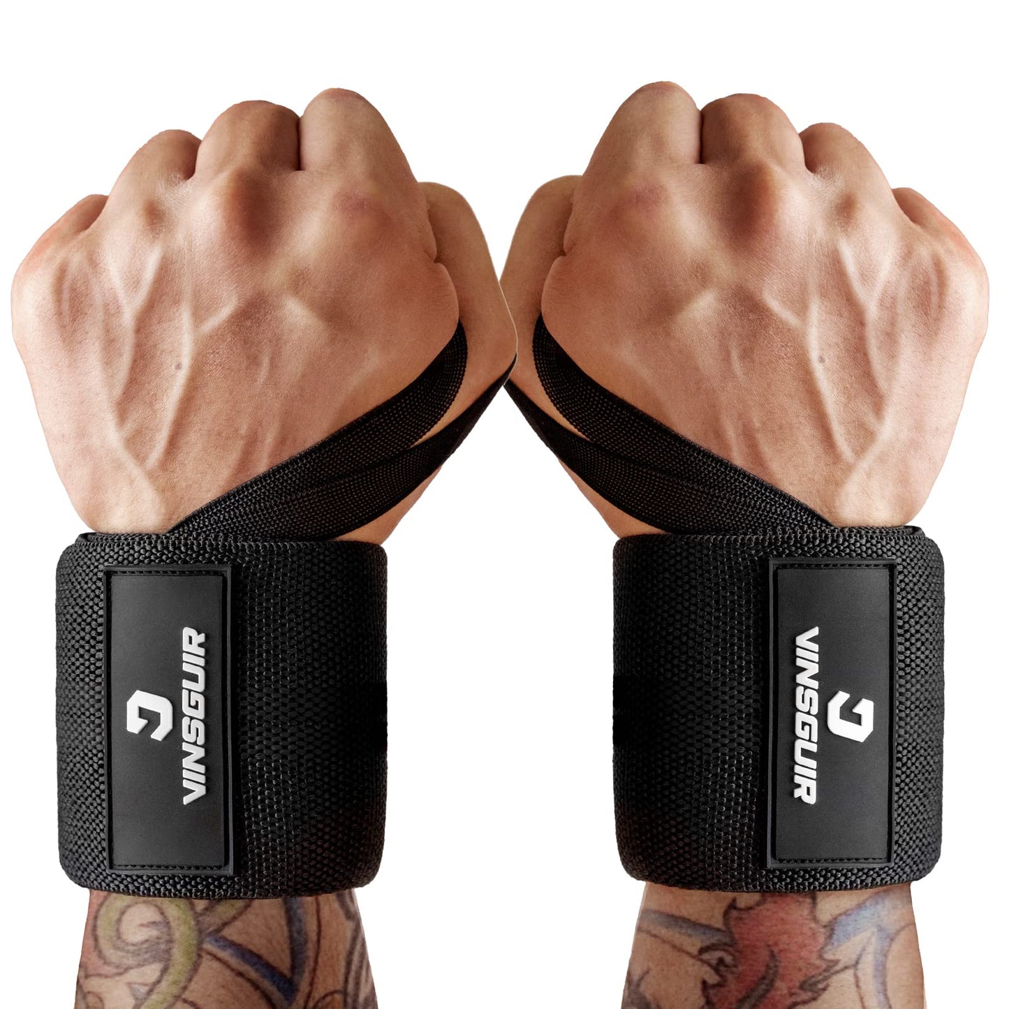 VINSGUIR Wrist Wraps for Weightlifting, [USPA Approved] Lifting Straps for Wrist Support with Heavy Duty Thumb Loop, Gym Wrist Brace for Working Out, Crossfit, Powerlifting, for Men&Women