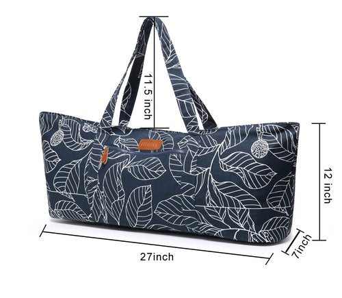 ELENTURE Large Yoga Mat Bag for Women Men, Travel Gym Bag for Pilates Office Beach Workout, Yoga Mat Tote Carrier with Mat Strap for 1/4" 1/2" Thick Exercise Yoga Mat