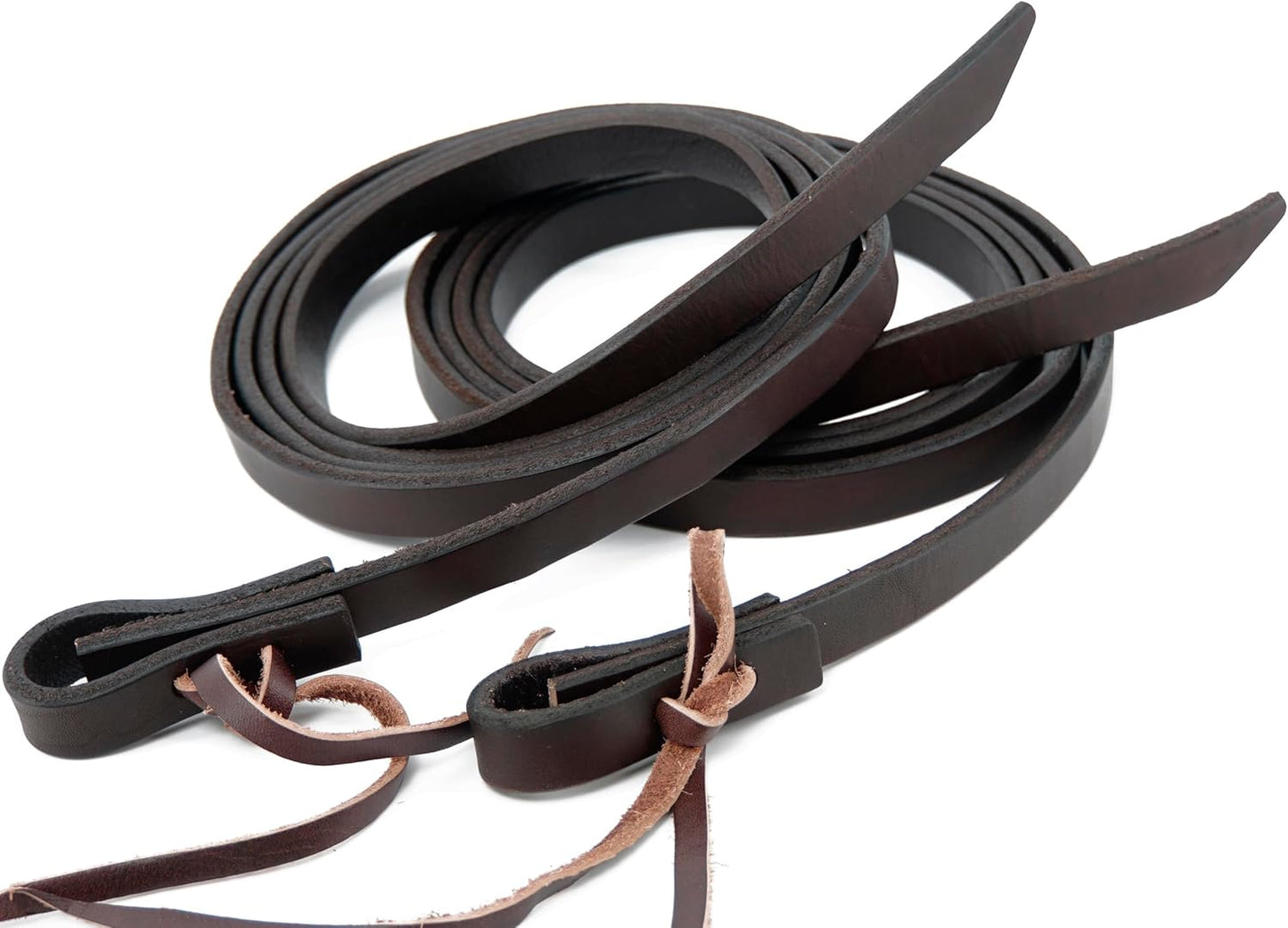 Jeereal Leather Split Reins, Heavy Oil Weighted,Broken in,Supple Ranch Reins for Western Horse ProTack, 5/8" x 7'