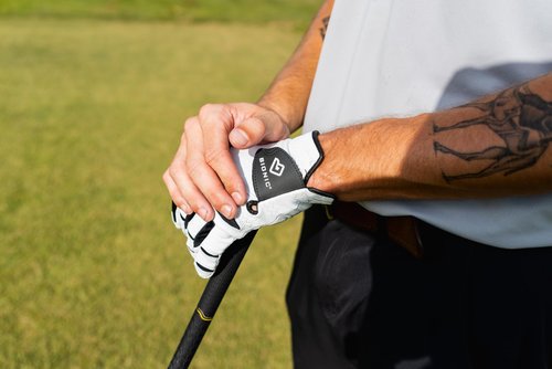 Bionic Gloves –Men’s StableGrip Golf Glove W/Patented Natural Fit Technology Made from Long Lasting, Durable Genuine Cabretta Leather, White, Large