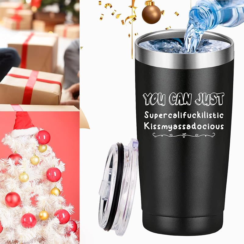 Travel Mug Tumbler, 20 oz, Black — Funny Gifts for Men, Women, Dad, Mom, Best Friend