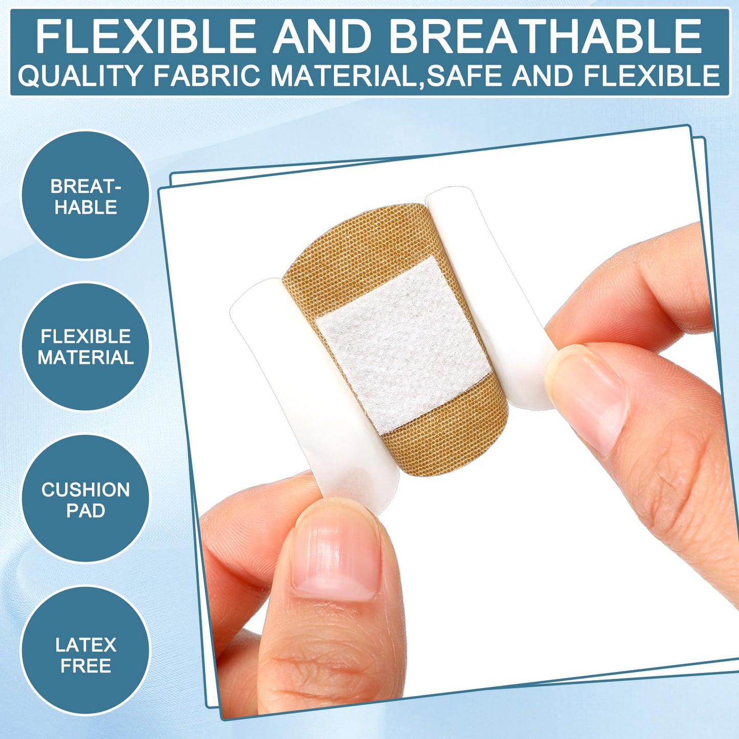 Funtery 200 Pcs 1.5 Inch Round Spot Adhesive Bandage Fabric Adhesive Small Face Bandages with Non Stick Pad Latex Free for Skin Wound Care