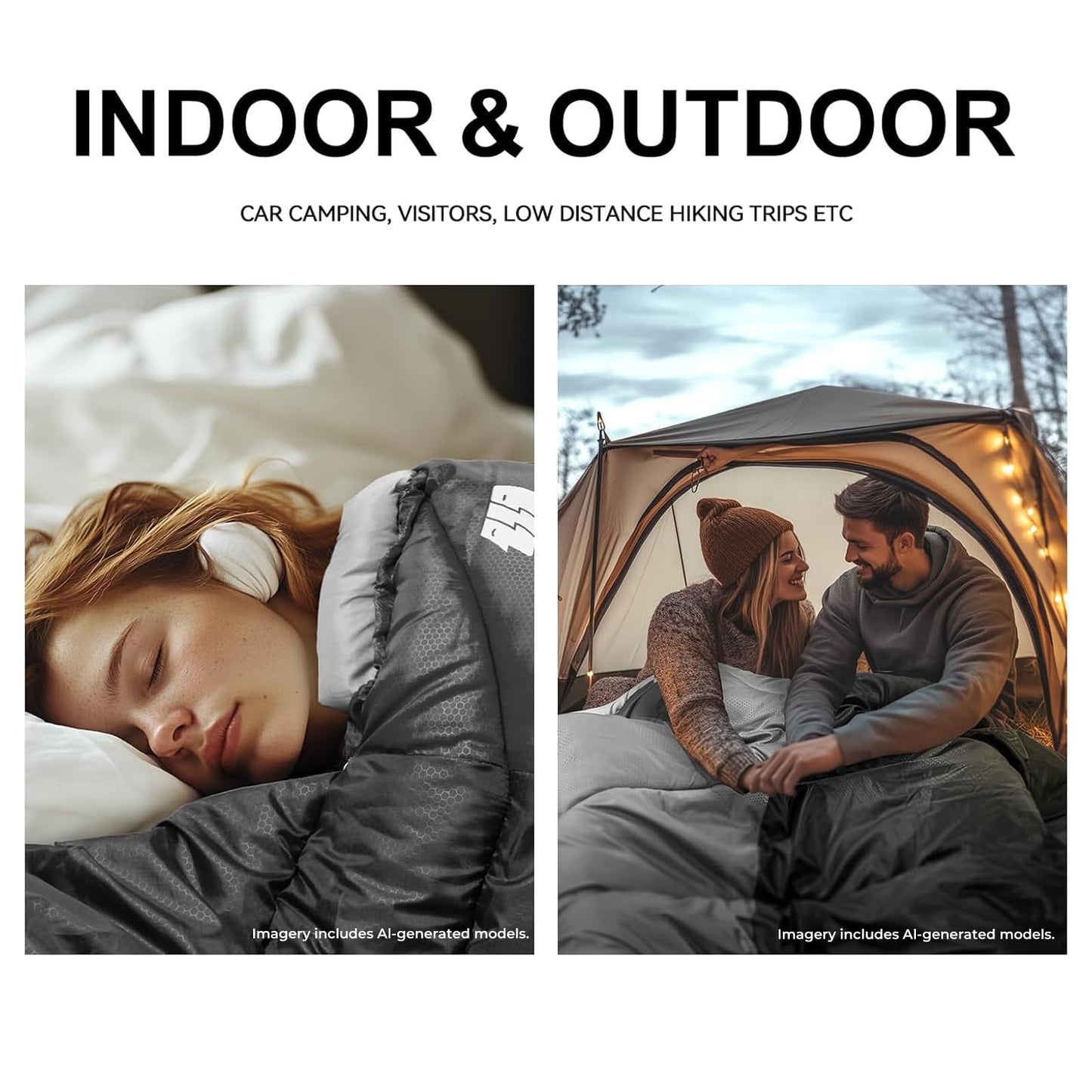 TANSTRIDER Sleeping Bags for Adults Cold Weather,3-4 Season 4lb Lightweight Sleeping Bag for Kids Girls Boys with Compression Sack,Camping Essentials Gear, Hiking,Travel,Backpacking,Outdoor & Indoor
