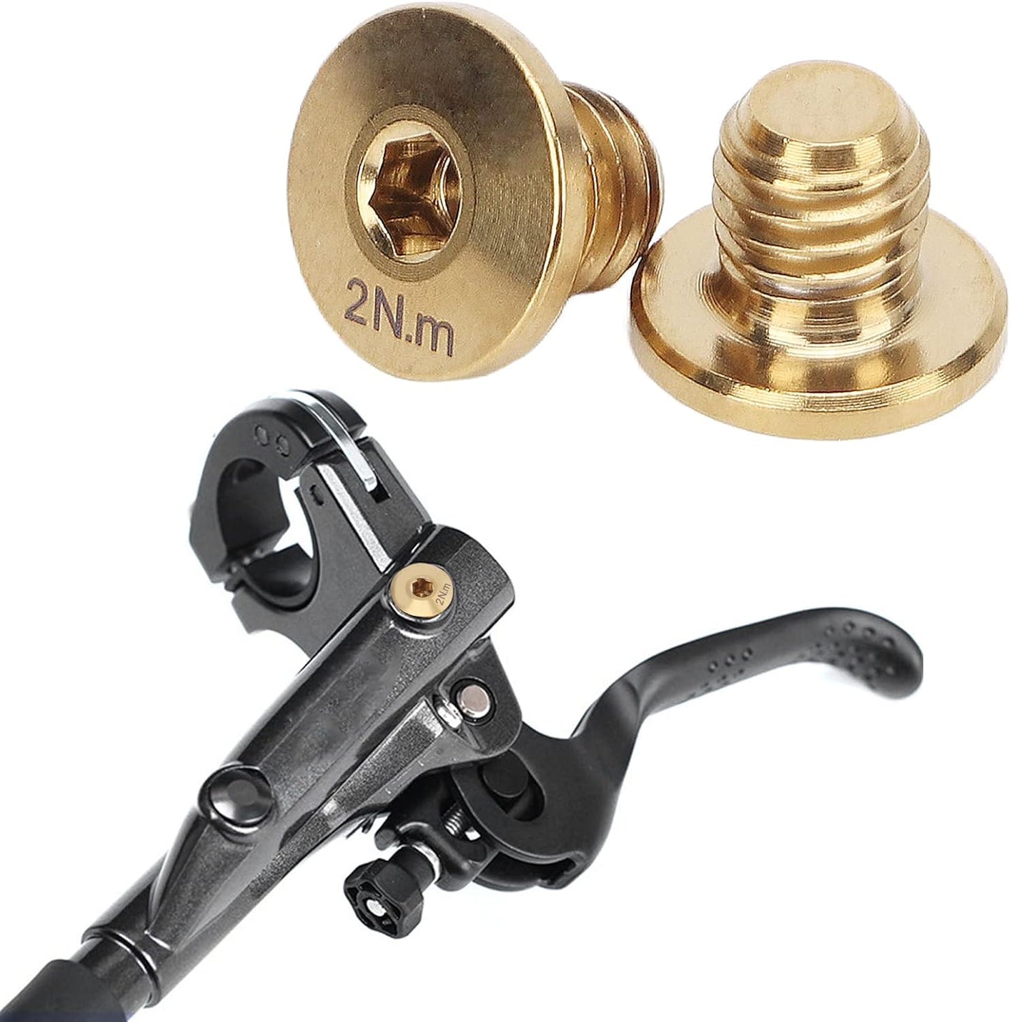 Keenso Oil Cylinder Lid Bolt,Titanium Alloy Lightweight Hydraulic Brake Screw for M7000 M8000 M9000 M9020 (Gold)