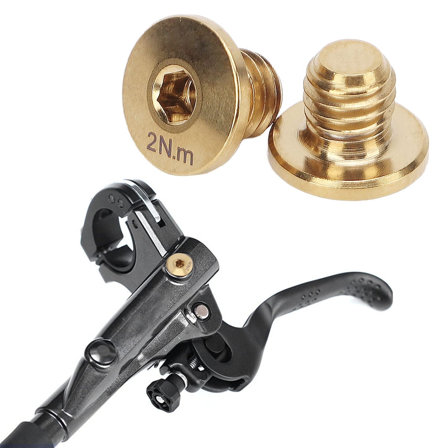 Keenso Oil Cylinder Lid Bolt,Titanium Alloy Lightweight Hydraulic Brake Screw for M7000 M8000 M9000 M9020 (Gold)
