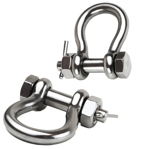 Laorde Boat Anchor Shackle 1/4" 5/16" 3/8" 1/2 inch (4 Size) 316 Stainless Steel Shackle Marine Grade Bow Shackle with Cotter Pin (5/16 inch 2 PCS)