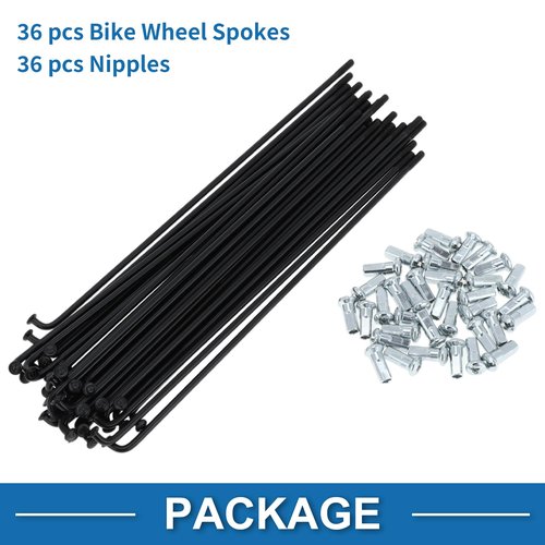 A ABSOPRO Bicycle Spokes 12G 160mm Length Bike Wheel Spokes Carbon Steel Black 1 Set