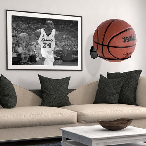 QBXMY7 8 Pcs Wall Mount Ball Holder | Basketball/Football/Volleyball Storage Rack | Heavy Duty Sports Room Decor with Detachable Design