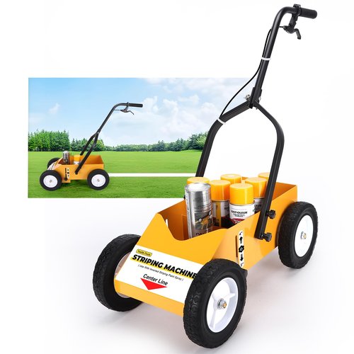 YOOLLE-TOOLS 2395000 High-Performance Striping Line Marking Machine, Parking Lot Striping Machine, Compatible with Professional Inverted Striping Spray Paint, 9.8" x 13" x 28.3", Yellow