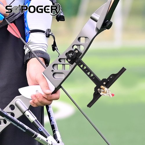 SOPOGER Recurve Bow Sight T Shape Adjustable Archery Bow Sight for Recurve Bow Target Youth Practice Beginners Recurve Bow Accessories Hunting