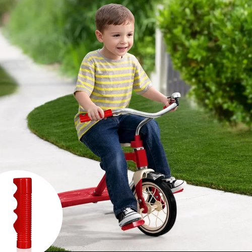 Handlebar Grips Compatible with Radio Flyer Tricycle, 3/4 Inch Bicycle Grip, Kids Non-Slip-Bicycle Handlebar Grips, 1 Pair Red Tricycle HandlebarGrips