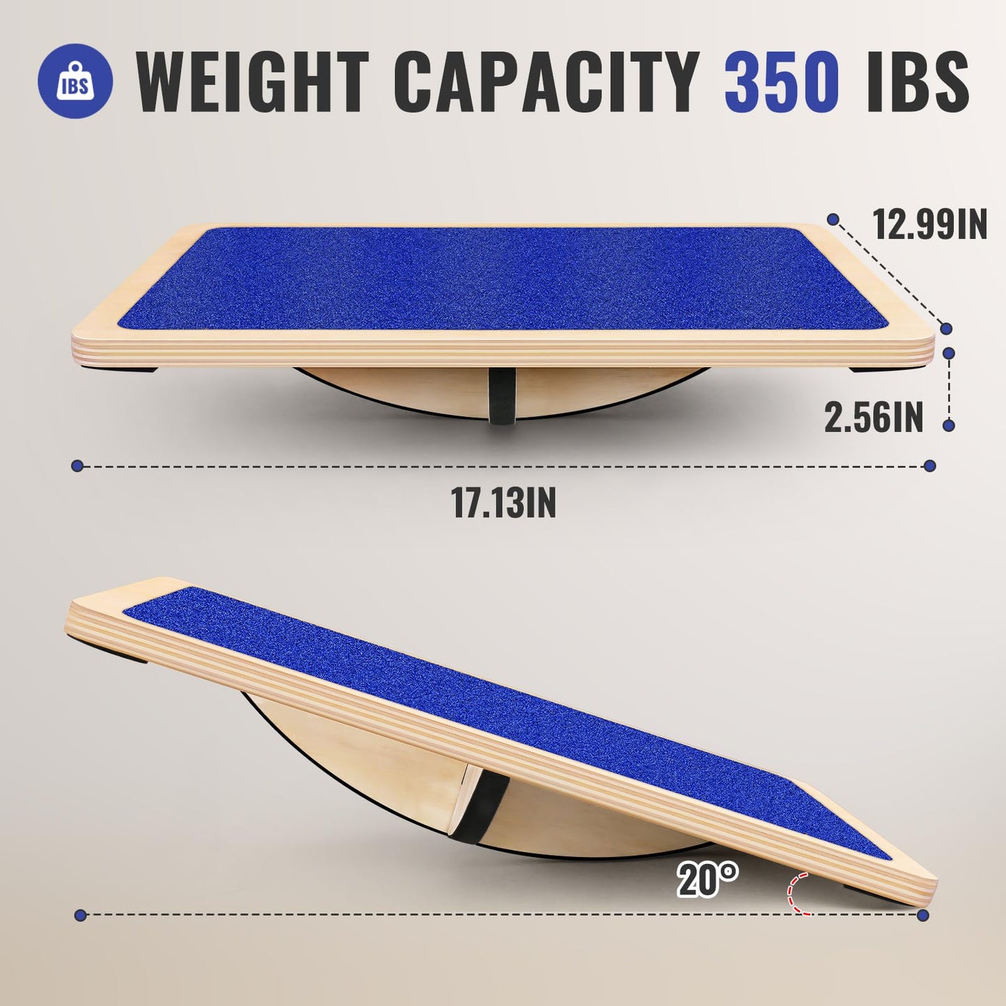 360 Degree Balance Board Professional Wobble Board for Adults Anti-Slip 350LBS Balance Boards for Physical Therapy Standing Desk Core Strength Wooden Balance Board Rocker Board