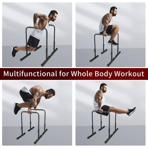 KWOJU Power Tower Dip Station Pull Up Bar Stand Adjustable Height Heavy Duty Multi-Function Fitness Training Equipment
