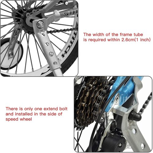Little World Bicycle Training Wheels, Variable Speed Bike Training Wheels Bicycle Stabilizers Mounted Kit for Kids Variable Bike of 18 20 22 Inch, 1 Pair (Sliver)
