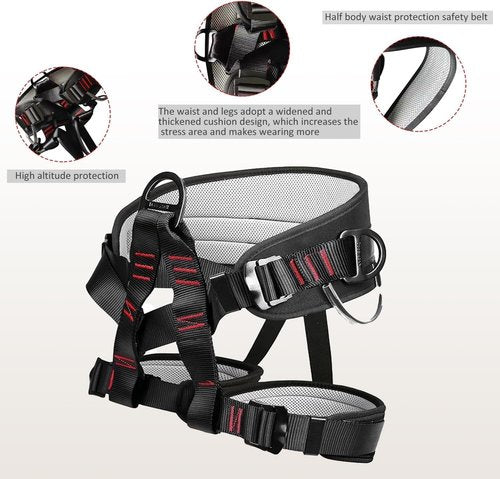 Tree Climbing Gear，Tree Climbing Spikes, Tree Climbing Gear with Adjustable Climbing Straps and Steel Core Flip Line, Rock Climbing Kit with Triple Lock Lanyard Adjuster