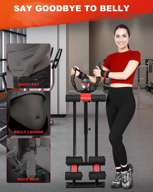 GIKPAL Ab Machine, Ab Workout Equipment for Women, Adjustable Ab Trainer Machine for Stomach Workout at Home Gym, Ab Crunch Exercise Equipment Abdominal Trainer for Beginner