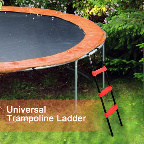 SweetBin Universal 3 Steps Trampoline Ladder with Wide Steps,Durable and Easy to Assemble,220 lbs Capacity Trampoline Accessories for Kids