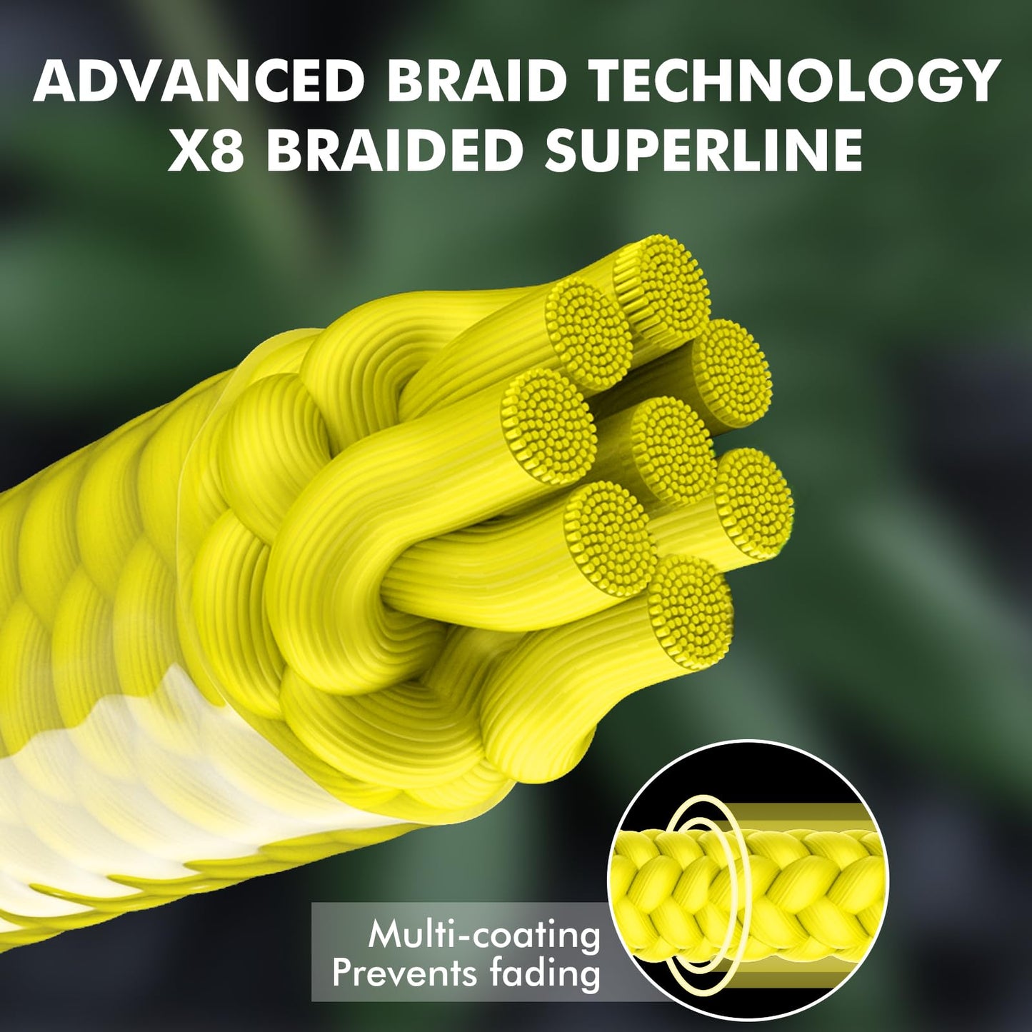 TRUSCEND X8 Braided Fishing Line, Upgraded Spin Braid Fishing Line, Smooth and Ultra Thin Braided Line, Fishing Wire Super Strength and Abrasion Resistant, No Stretch and Low Memory 10lb-300yds