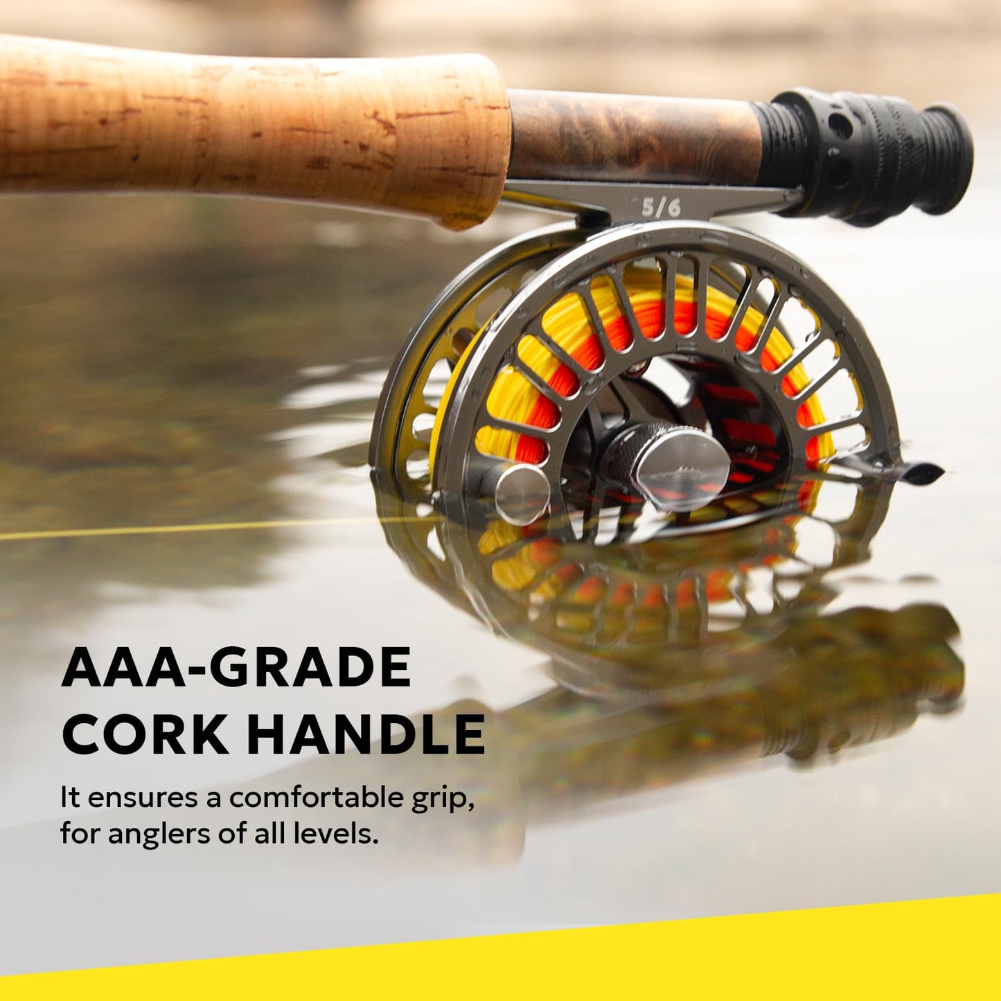 SF SF-005MP 7 FT 6 Inch 3wt-4 Sections Fly Fishing Rod Advance Multi-Purpose Freshwater Fly Rod IM8 Carbon Fiber with Carrying Tube and Extra Rod Tip Section Medium-Fast Action