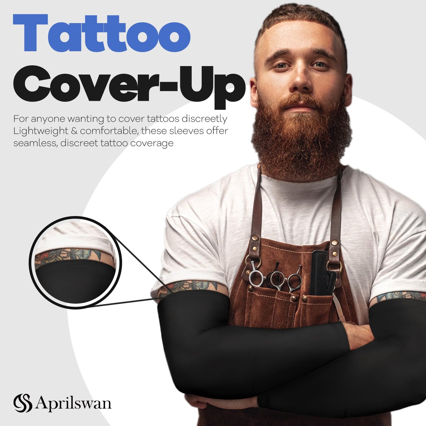 Aprilswan Arm Sleeves, UV Sun Protection Cooling Arm Covers for Men/Women
