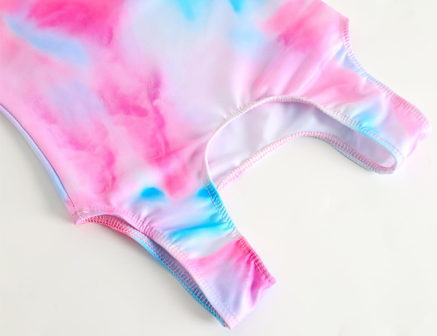 TENVDA Girls Leotards for Gymnastics 10-12 Years Old Pink Blue Tie Dye Tumbling Outfit Matching Shorts Sets Kids Bodysuits
