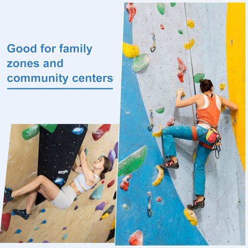 PATIKIL Rock Climbing Holds, 10 Pcs Climbing Rock Wall Grips Play Set Climber Attachments with Single Holes for Playground Accessories Indoor Outdoor Tree Training, Blue-B